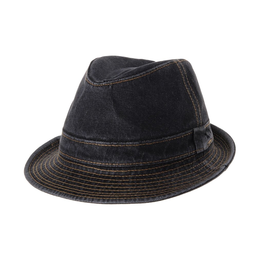 6738 Denim Bucket Hat Plain Stitch Washed Short Brim Packable Fedora Cap